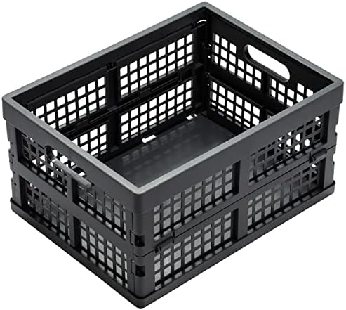 Eslite 16L Collapsible Storage Crates,Folding Plastic Crates for Storage,Pack of 4,Gray - Image 2