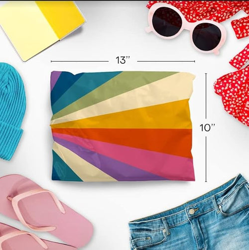 10x13 Poly Mailers – Retro Rainbow – Waterproof, Tear-Resistant Shipping Bags - Image 2