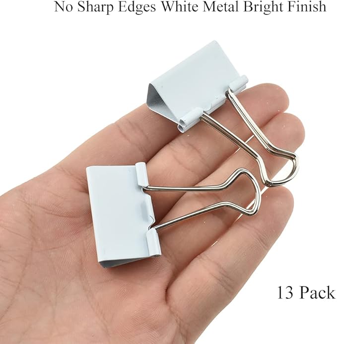 HAHIYO Binder Clips Paper Clamps Spring Steel Sturdy Medium 1.26 inches Width - Image 7