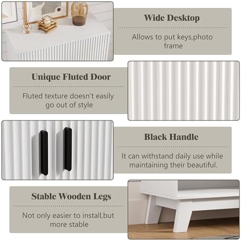 HUANLEGO Shoe Cabinet Storage for Entryway with Doors, White - Image 5