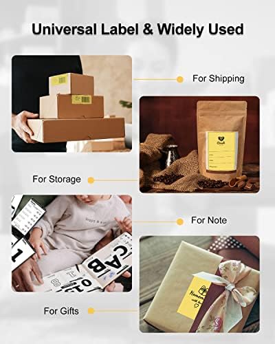 Phomemo 4x6 Thermal Label Printer Paper - 500 PCS Yellow 4"x6" Fan-Fold Shipping Supplies Labels - Water/Oilproof Label Stickers - Permanent Adhesive Thermal 4x6 Labels for Small Business (Pack of 2) - Image 6