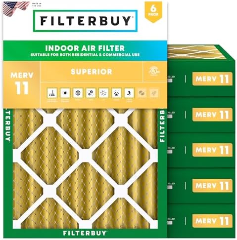 Filterbuy 18x20x4 Air Filter MERV 11 Pet & Allergy Defense (6-Pack) by Filterbuy