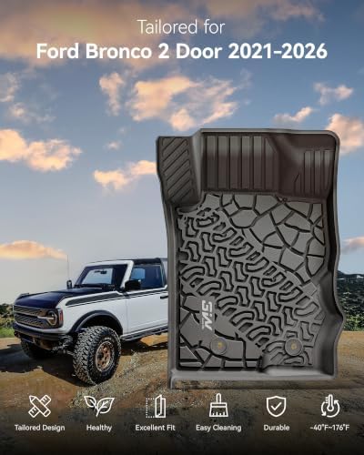 3W Floor Mats & Cargo Liner for 2021-2026 Ford Bronco 2 Door - Image 2