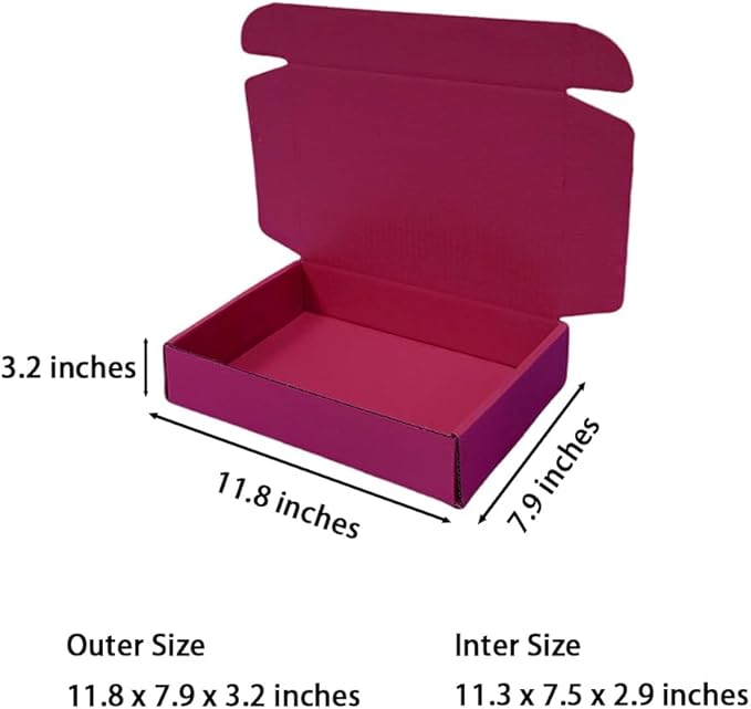 10 Pcs 11.8 x 7.9 x 3.2 inches Corrugated Cardboard Gift Boxes Recyclable - Image 2
