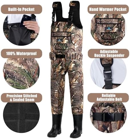 Trudave Chest Waders for Men & Women Waterproof, Fishing Neoprene Waders, Hunting Waders with Boots - Image 4