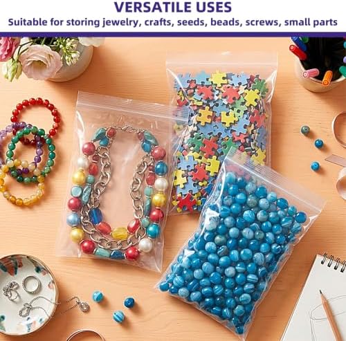 Yotelab Small Plastic Zip Bags, 6x9 In Clear Resealable Jewelry Bags 200Pcs - Image 6