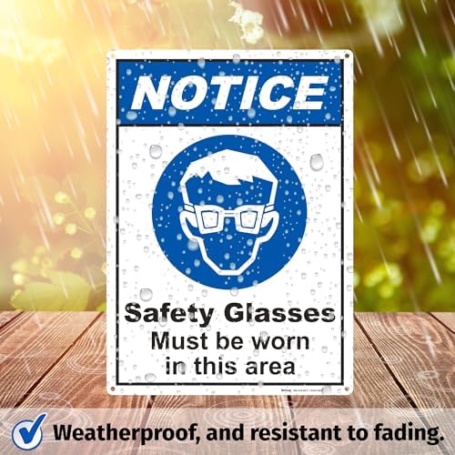 BRIMAR 10x14" Safety Glasses Must Be Worn Sign, .055" Polyethylene Plastic - Image 5