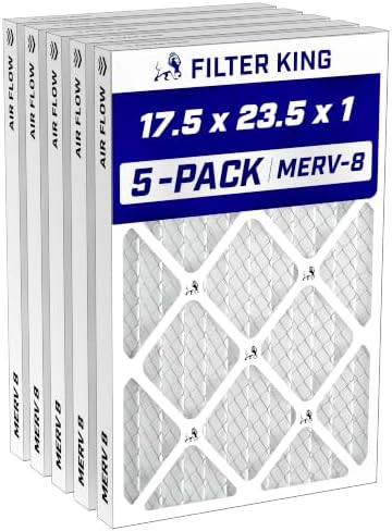 Filter King 17.5x23.5x1 Air Filter MERV 8, AC Furnace Filters (5-Pack) by FilterKing