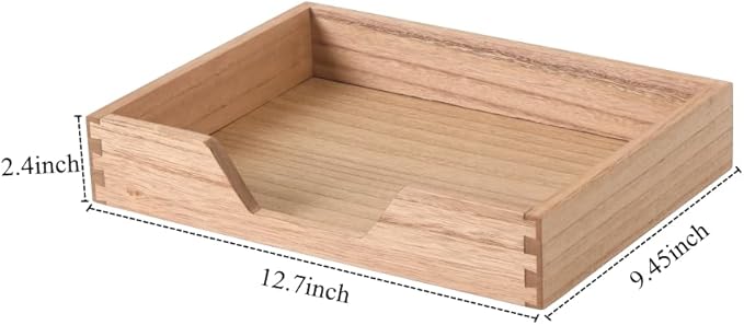 Wood Letter-Size Tray for Office Desktop Organizer - Image 5