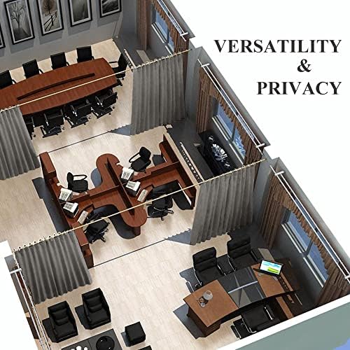 NICETOWN Room Separating Divider, Room Divider Curtain Screen Partitions, Vertical Blind for Sling Door, Blackout Window Curtains Privacy Blinds for Patio (Silver Grey, 1 Panel, 7ft Tall x 10ft Wide) - Image 2