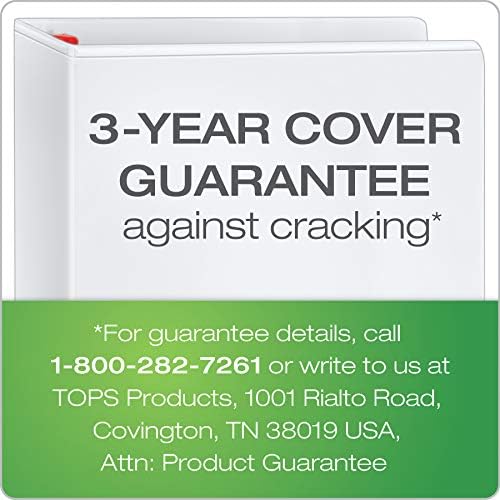 Cardinal 3 Ring Binder, 5 Inch Heavy Duty XtraLife Binder, Locking Slant-D Rings, Crack-Resistant Cover & Spine, ClearVue Covers with Shelf Pull, Holds 1,100 Sheets, White (26350) (Pack of 2) - Image 6
