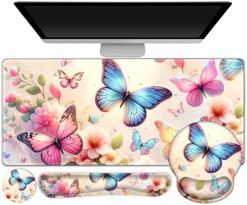 Gaming Mouse Pad, Large Desk Mat, 4in1 XXL Mousepad Cute Desk Pad Protector by ToLuLu