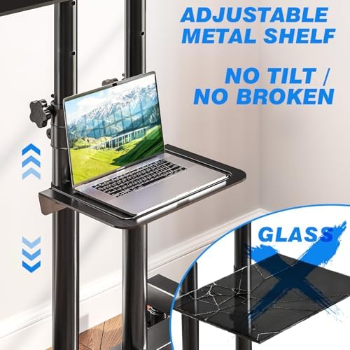 Rfiver Mobile TV Cart Rolling TV Stand for 32-83 Inch Screens up to 110lbs - Image 4