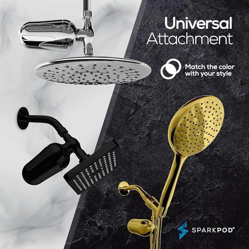 SparkPod Ultra Shower Filter - High Output Shower Head Water Filter & Cartridge - 150 Stage Equivalent, Remove Up to 95% of Chlorine & Heavy Metals for Soft Hair & Skin (Charcoal Grey) - Image 6