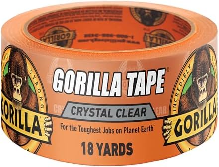 GORILLA Crystal Clear Tape, 1.88" x 18 yd, 1-Pack, Weather Resistant by Gorilla