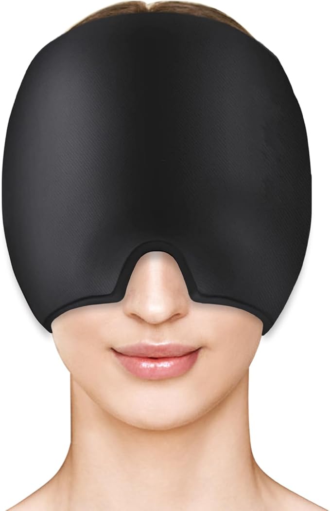 Migraine Relief Cap Headache Relief Cap Hat Head Ice Pack Wrap Migraine Cold by SEIWEHIDO