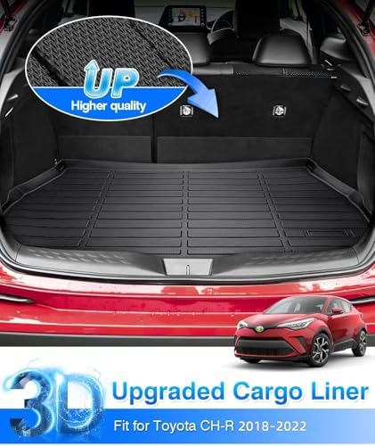Cartist Cargo Liner Compatible with Toyota C-HR 2018-2022, All Weather Cargo Trunk Mat for CHR Accessories Heavy Duty Waterproof Black - Image 2
