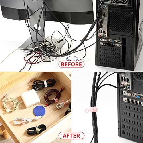 UMUST Silicone Cable Straps,10PCS 7.1"Cord Ties, Reusable Cable Ties，Travel Cord Organizer，Wire Organizer Ties for Kitchen,Home,School,Bundle Storage for Cables Etc（5 Colors） - Image 6