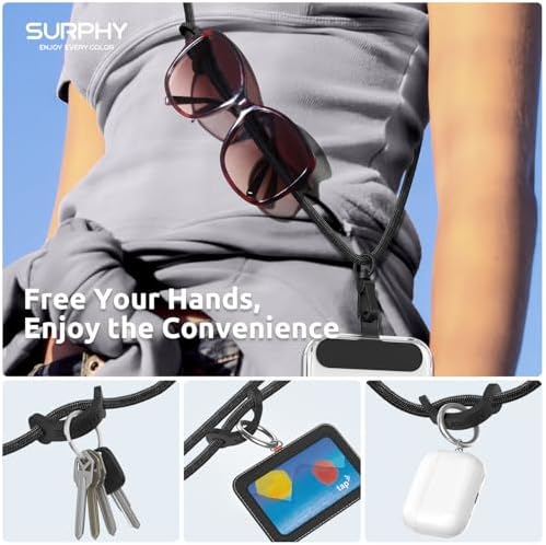 SURPHY Phone Lanyard Crossbody, Phone Strap Crossbody with 2 Tether Tabs - Image 3