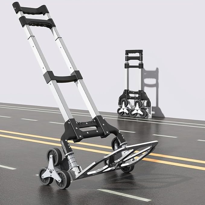 Heavy Duty 6-Wheel Stair Climbing Cart - 300lb Capacity Folding Hand Truck by DoubleRhombus