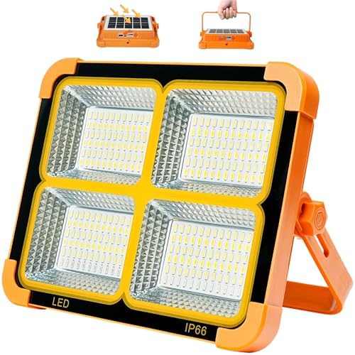 LED Solar Work Light, 6500Kelvin, 6h LED Light, USB Charging, Continuous Lighting, 5 Lighting Modes, Waterproof IP66, Portable Hanging Magnetism by Unknown