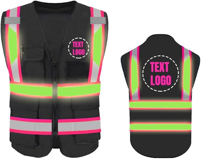 YOWESHOP High Reflective Visibility Safety Vest Custom Your Logo Safety Workwear by YOWESHOP