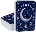 Indigo Moon Cat Metal Tin Box with Lid,Storage Container by Unknown