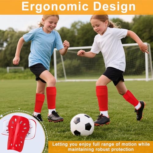 2 Pairs Shin Guards Soccer for Kids,Shin Pads Extra Lightweight Breathable Slide in Shin Guard for Football Training Match Outdoor Activities Protective Slip-in Shin Guards for Boys Girls - Image 5