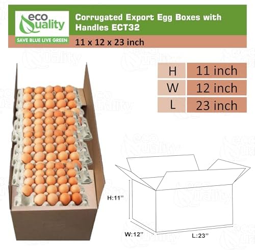 Corrugated Export Egg Boxes with Handles ECT32 - Fits 30 Dozen Eggs - 30 DZ Stock (NO EGGS) (75) - Image 3