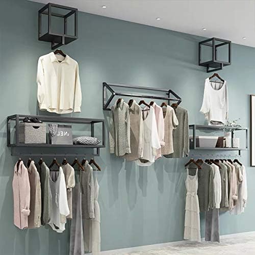 Creative Triangle Display Garment Racks in Boutique Clothing Stores, Wall-Mounted Hanging Clothes Shelf in Home, Towel Racks for Bathroom Storage (Black, 31.5" L) - Image 3