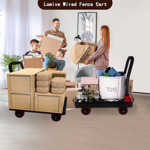 2IN1 Heavy Duty Platform Trucks Flatbed Carts, Push Cart Dolly 1760lbs Capacity - Image 6