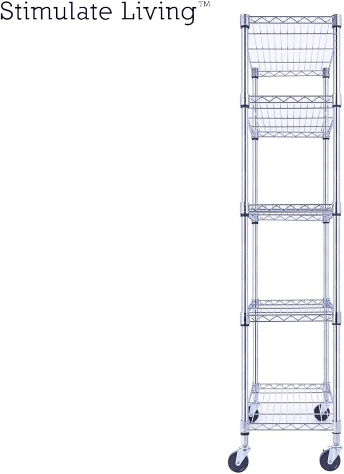 30"x14"x60" PRIME HEAVY DUTY Chrome 5-Tier Wire Shelving 1, 750 LBS MAX - Image 9