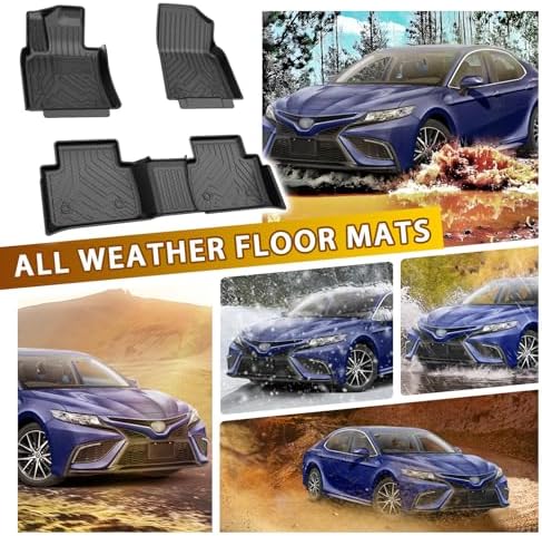 Powerty Floor Mats for Toyota Camry 2018-2024 FWD Only (Not Fit Hybrid or AWD) All Weather 3D TPE Anti-Slip Car Liners for 1st & 2nd Row Accessories - Image 5