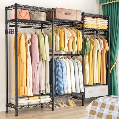 Golpart Heavy Duty Clothes Rack Metal Wardrobe with Adjustable Wire Shelves - Image 6