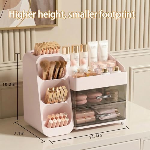 Large Capacity Makeup Organizer Countertop with Makeup Brush Holder for Vanity, Thickened Material, Bathroom Countertop Organizer Skin Care Perfumes Storage, Teen Girl Gifts for 12-23 Year - Image 5