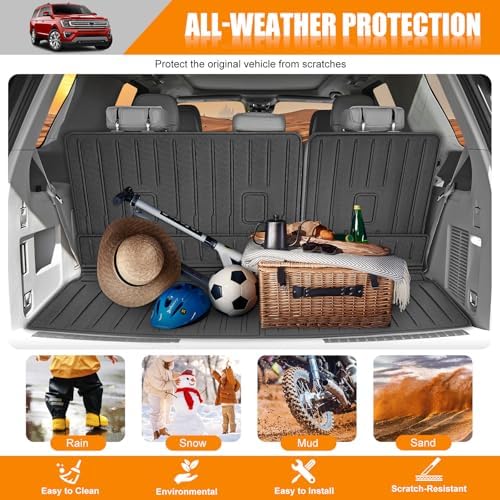 Cargo Mat Compatible with 2018-2024 Ford Expedition/Lincoln Navigator Cargo Liner Backrest Liner Seatback Protector for Expedition/Navigator Accessories(18-24 Expedition/Navigator) - Image 6