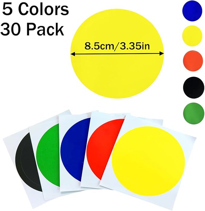 3.35inch Colored Moving Large Round Labels-30PCS Circle Labels Dots Stickers - Image 2