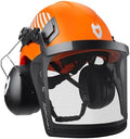 NoCry ANSI Z89.1 Rated Arborist Helmet — Chainsaw Helmet with Face Shield and Ear Muffs — Adjustable Hard Hat with Adaptive Ventilation; Impact-Resistant Mesh Face Shield for Forestry with Side Guards by NoCry