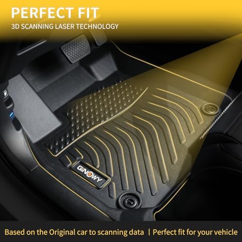 GINOWY-Floor Mats & Cargo Liner for Honda Passport 2019-2024 2025, TPE All Weather Protection Car Mats Custom Anti-Slip Trunk Mat 2025 Passport Floor Liners Waterproof Passport Accessories Black - Image 2