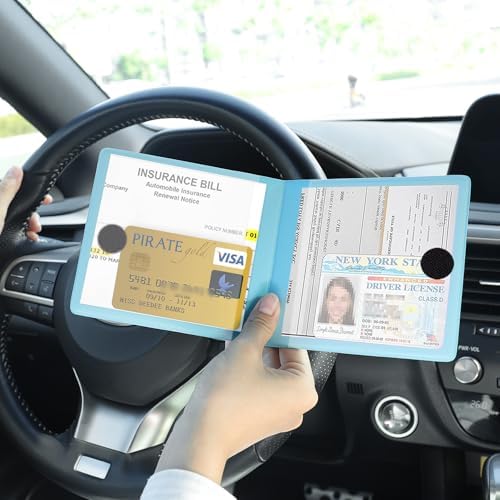UYYE Car Registration and Insurance Card Holder, Vehicle Glove Box Car Organizer, Interior Car Accessories for Documents, Cards, License - 2 Pack - Image 5