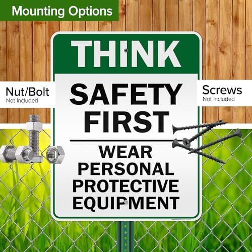 Think Safety First Wear Personal Protective Equipment Sign, 24"x30" .080 - Image 5