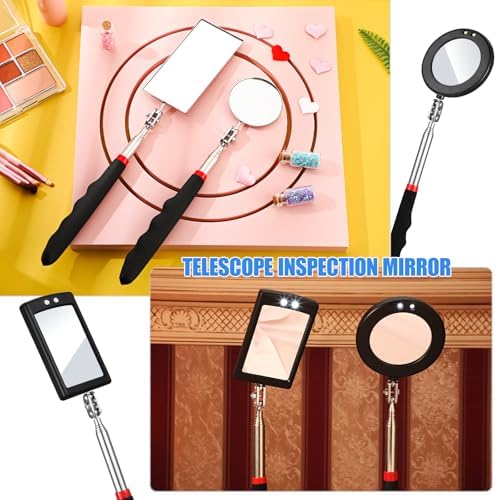 BBTO 4 Pcs LED Telescoping Inspection Mirror,Classic Style,Various Sizes - Image 5