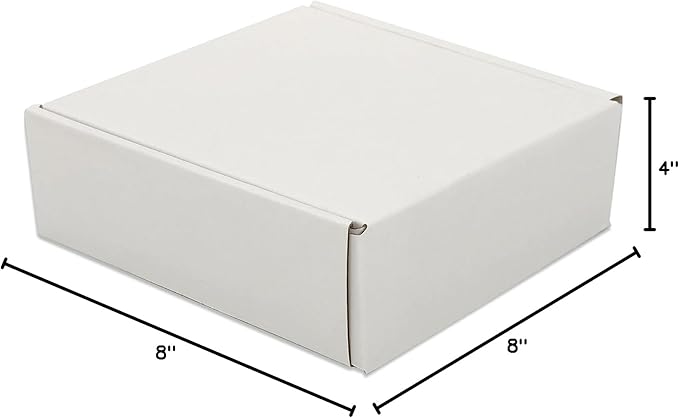 Small White Shipping Boxes for Small Business Pack of 25-8x8x4 inches Cardboard - Image 7