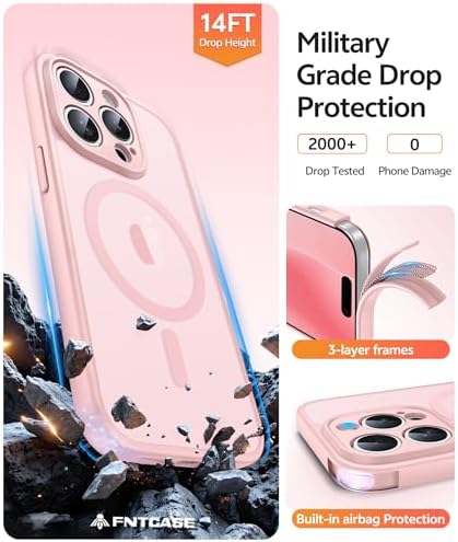 FNTCASE for iPhone 14 Pro Max Case, Fit for Magsafe, Glass Screen Protector - Image 5