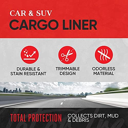 Motor Trend FlexTough SUV Cargo Liner & Car Trunk Mat - Universal Trim-To-Fit All Weather Cargo Mats for Back of SUV - SUV Trunk Mat & Trunk Liner Floor Mat Cargo Cover - Trunk Cover 47.5"in x 32.2"in - Image 2