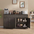 VASAGLE Buffet Cabinet, Sideboard, 4 Doors, 55.1 x 15.8 x 31.5 Inches by VASAGLEbySONGMICSHOME