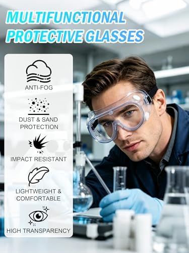 Safety Goggles Over Glasses, Anti Fog Protective Eyewear for Lab - Image 2