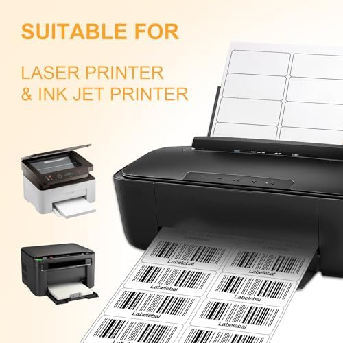 [500 Sheets 5000 Pcs] 10-UP 2''x4'' Shipping Labels for Laser & Inkjet Printers, 2" x 4" Mailing Stickers, 10 Pcs Per Page Shipping Labels,8.5"×11" White 500 Sheets for Printer - Image 4