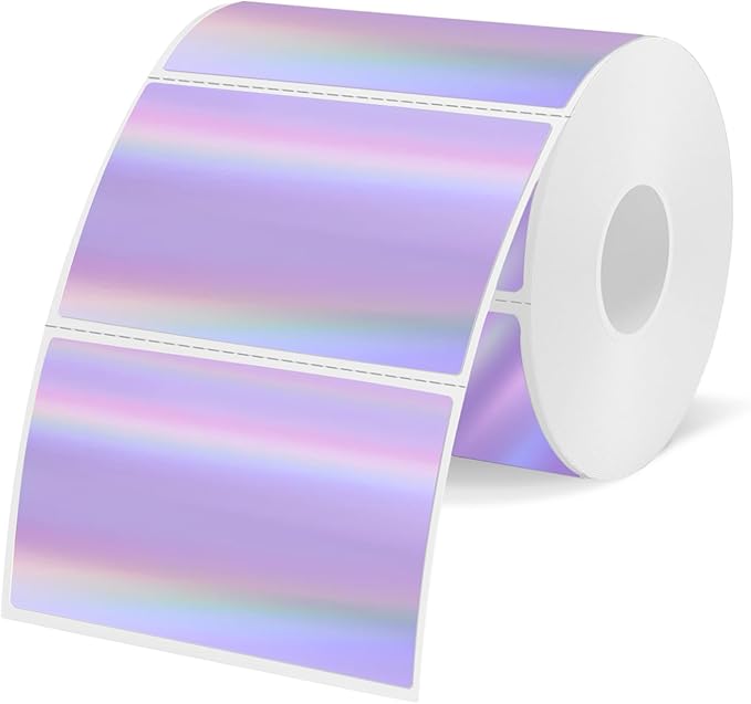 3x2 Inch Holographic Thermal Labels, Rainbow Glitter Thermal Stickers by Unknown
