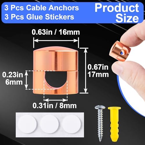 SmallCat 3 Sets Charger Holders for Cords, Rose Gold Cord Holders - Image 2